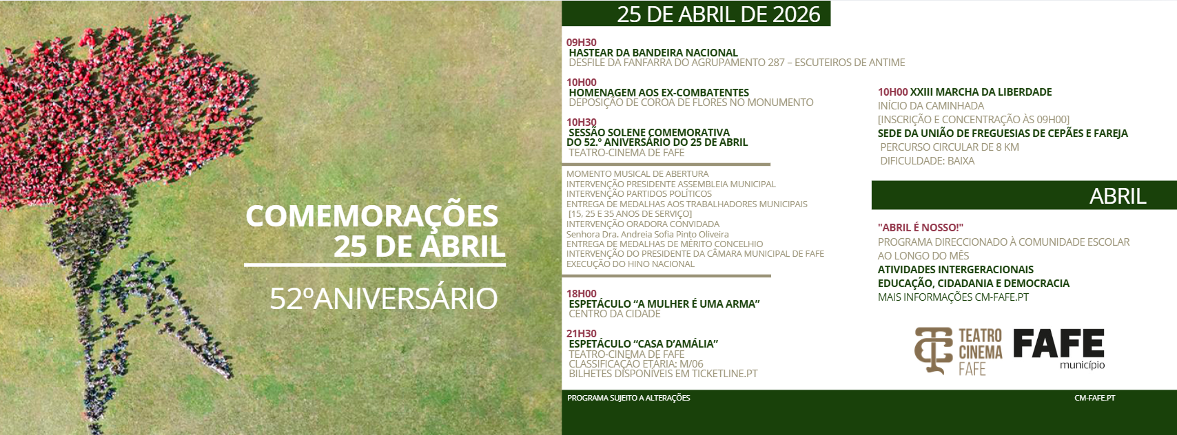 Comemorações 25 de Abril